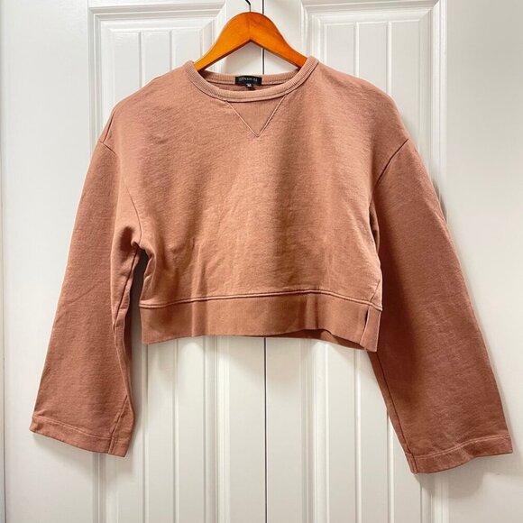 Dynamite Cropped Crewneck Sweater Rose Brown - XS - Picture 5 of 10